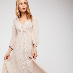 NWT Free People Embroidered Fable Midi Dress